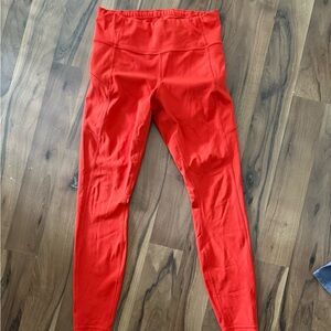 Athleta Red Contender Leggings with Pockets